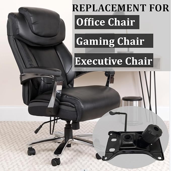 Heavy Duty 500LBs Office Chair Tilt Control Mechanism Replacement Parts, Office Chair Swivel Tilt Base W/6" x 10.2" Mounting Holes - Black