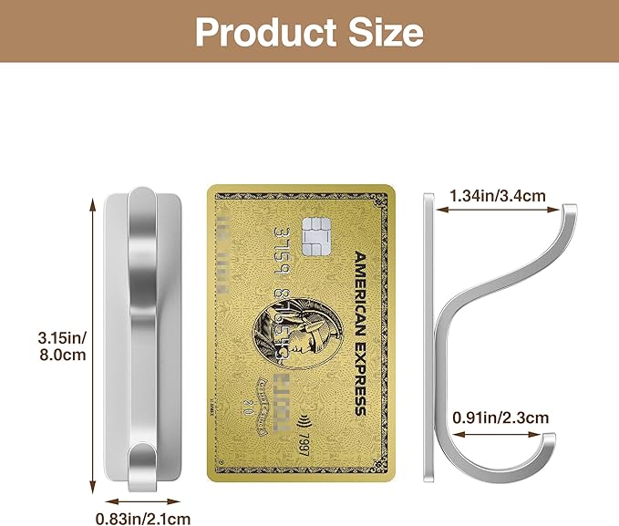 pickpiff Adhesive Wall Coat Hooks - Heavy Duty Stick-On Door Hanger, Metal Hook for Hanging Towel,Purse, Robe, Backpack, Jacket, Clothes - for Bathroom,Dorm, Closet, Kitchen - Silver, 4 Pack