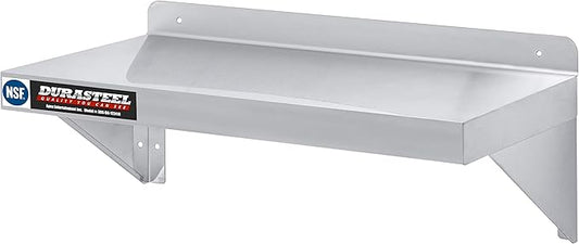 DuraSteel Stainless Steel Wall Shelf - 24" Wide x 12" Deep Commercial Grade - NSF Certified - Industrial Appliance Equipment (Restaurant, Bar, Home, Kitchen, Laundry, Garage and Utility Room)