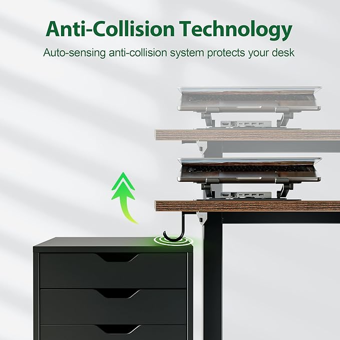 Agilestic Electric Standing Desk, Extra Large 71 x 31.5 Inches Height Adjustable Desk, Sit Stand Up Workstation for Home Office, Ergonomic Rising Gaming Computer Table with Memory Preset, Rustic Brown