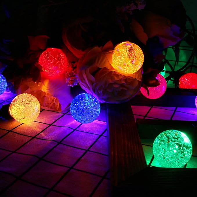 AWQ 35 FT Globe String Lights Outdoor Commercial Grade Light with 20 G50 Shatterproof LED Bulbs Waterproof Extendable for Indoor Outdoor Wedding Garden Party Christmas Trees Decoration (Multicolour)