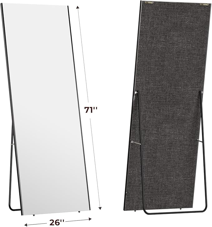 71"x26" Full Length Mirror with Stand, Lightweight & Easy to Move, Free-Standing Mirror for Dressing Room Bedroom, 3-in-1 Usage, Shatterproof Glassless Floor Mirror Kid & Pet Friendly (Gold)