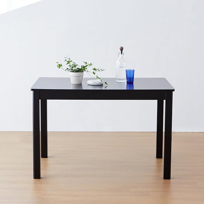 Livinia Cabin 45.3" Wooden Dining Table/Small Rectangular Modern Farmhouse Solid Wood Kitchen Table Desk (Black)