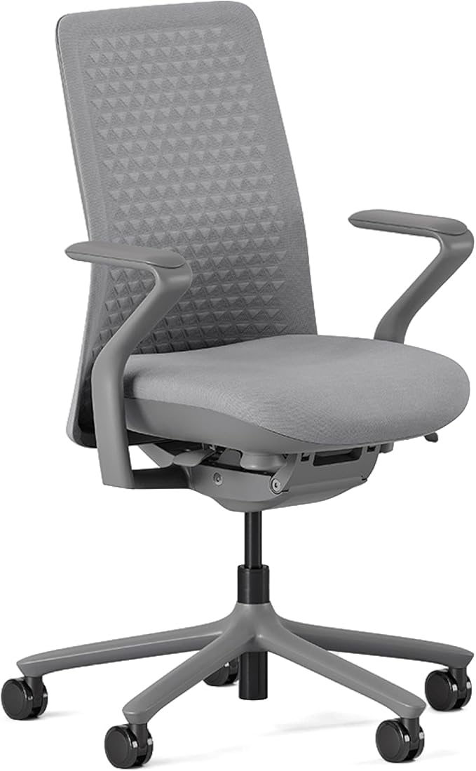 Branch Verve Chair - High Performance Executive Office Chair with Contoured Seat Back and Adjustable Lumbar Rest - High Density Foam Cushion with Aluminum Base - Up to 275 lbs - Lunar