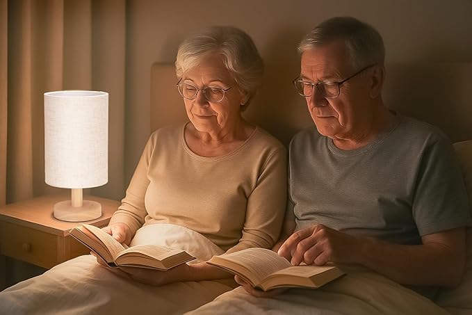 Small Table Lamp for Bedroom - Bedside Lamps for Night Stands, Minimalist Nightstand Light Lamp, Desk Lamps for Living Room, Office, Dorm(Wood Base, 10" Inline Control)