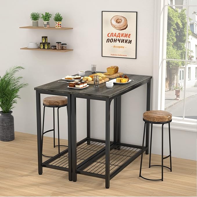 Ecoprsio Console Table Sofa Table with Mesh Shelves, 2 Tier Entryway Table Foyer Table for Entryway, Front Hall, Hallway, Sofa, Couch, Living Room, Coffee Bar, Kitchen, Grey, 32 Inch