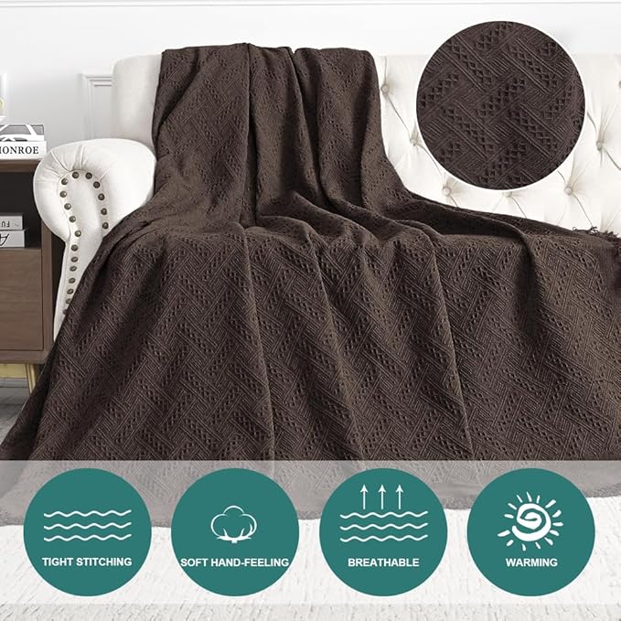 MYSKY HOME Couch Cover Sofa Covers Oversized Chair Cover Chocolate Geometrical Couch Recliner Cover for 1 Cushion Couch Washable Sofa Throws Single Sofa Slipcovers (Medium, 71" x 91", Chocolate)