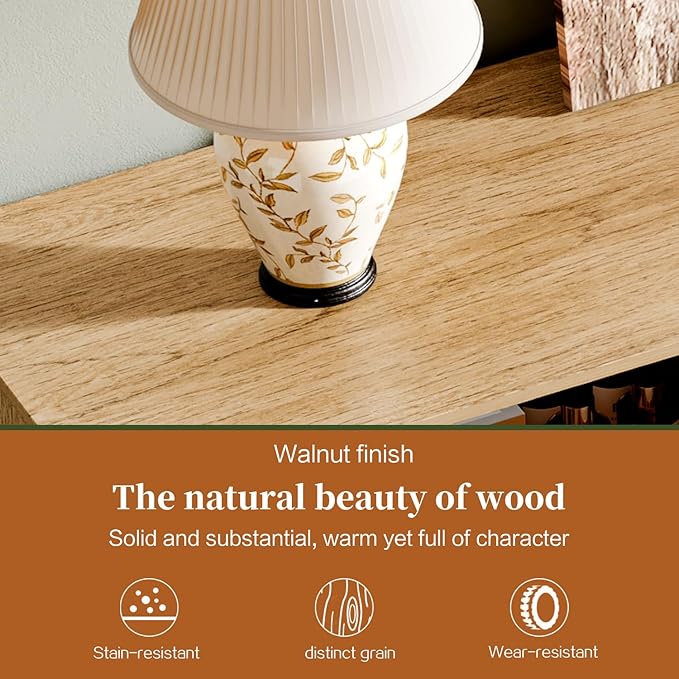 Modern Chest of Drawers with 9 Drawers,Deep Drawers,Clothes Organizer,Large Storage Cabinet for Living Room, Bedroom,Hallway,with Anti-Tipping Device, Oak