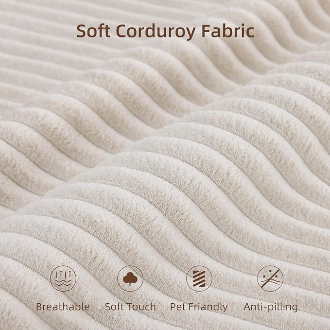 102” Boneless Modular Couch, 3 Seater Cloud Sofa for Living Room, Modern Sectional Sofa with Deep Seat, Comfy Fluffy Loveseat Couch, No Assembly Required, Beige