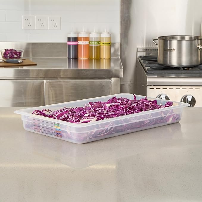 Restaurantware Food Storage Container 1 Pack of 20.7 x 12.6 x 2.5 Inches Plastic Stackable Storage Box White Reusable Label Container Dishwasher Safe For Restaurants And Kitchens