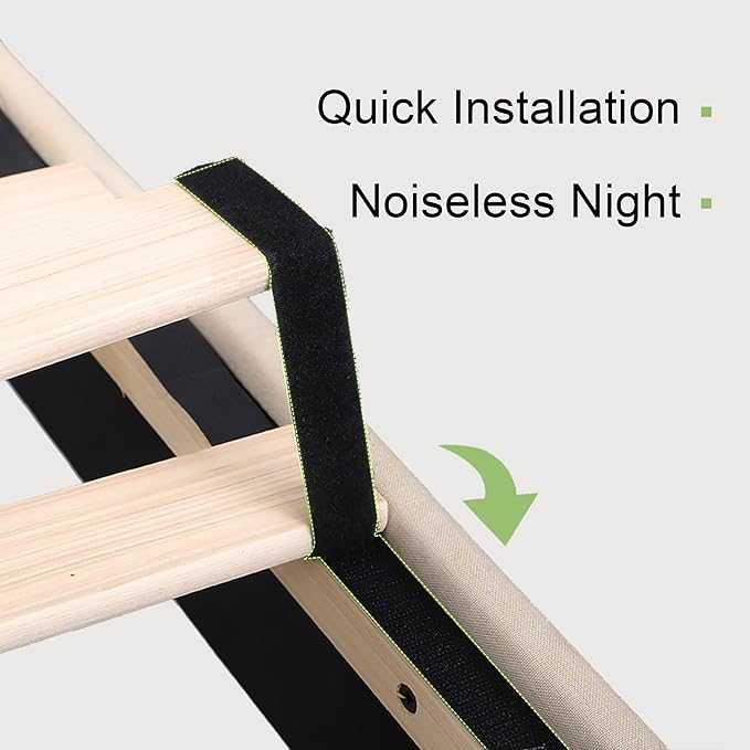 Feonase Full Size Bed Frame with Charging Station, Upholstered Linen Bedframe with Wingback Headboard, Solid Wood Slats Support, Noise Free, No Box Spring Needed, Beige