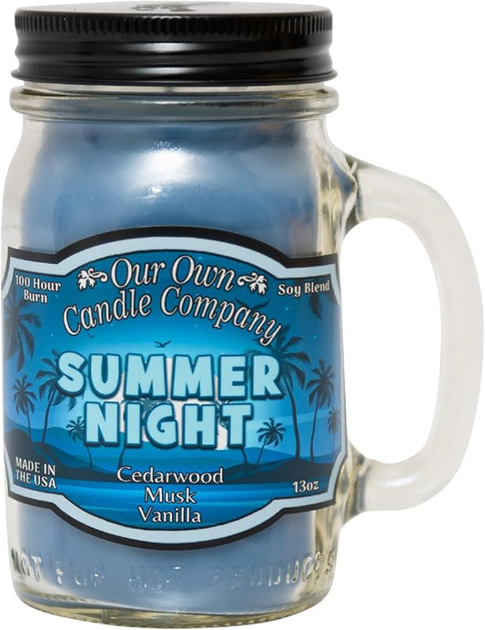 Our Own Candle Company, Summer Night Scented Mason Jar Candle, 100 Hour Burn Time, 13 Ounces