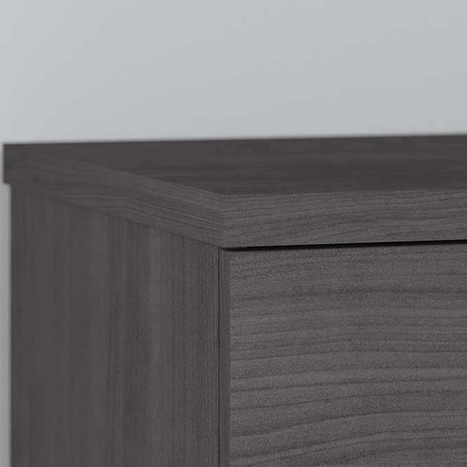 Bush Furniture Somerset 72W 3 Position Sit to Stand L Shaped Desk with Hutch in Storm Gray | Adjustable Height Table for Home Office