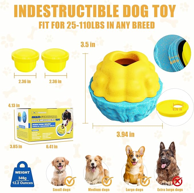 Interactive Dog Toys,Dog Puzzle Toy Treat Dispensing Pet Toys Pupsicles for Dogs Large,Frozen Treat Dogs Holder(2 Pack)