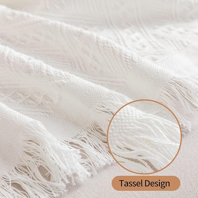 Deep Dream Sectional Couch Cover - Geometrical Jacquard Fabric Sofa Cover for 3 Cushion Couch, Dogs - Medium, 71" x 91", White