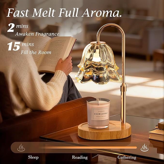 Candle Warmer Lamp Birthday Gifts for Women, Adjustable Height Candles Lamp with Timer New Home Essentials, Teen Girl Room Essentials and Decor for Friends