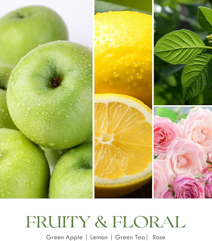 AOOVOO Green Apple Odor Eliminating Highly Fragranced Candle - Eliminates 95% of Pet, Smoke, Food, and Other Smells Quickly, Air Freshing Soy Candle, 9 oz Up to 50 Hours Burn time