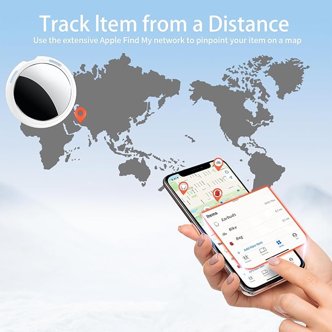 Tracker Tags 4 Pack [Apple MFi Certified] Pair with Apple Find My(iOS Only) Smart Bluetooth Tracking Tags Key Finder Item Locator Waterproof Worldwide Tracker for Pets Wallet Backpack Dogs Luggage