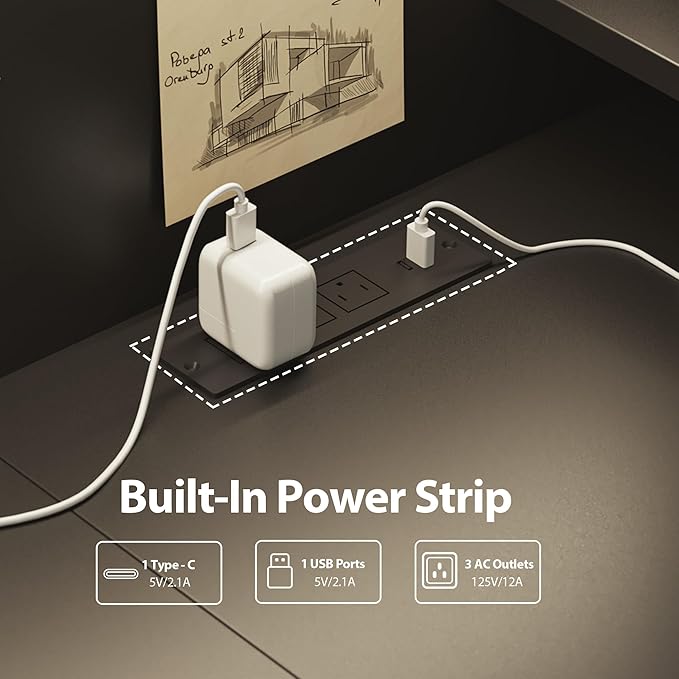 Agilestic L-Shaped Electric Standing Desk, 63x55 Inch Ergonomic Adjustable Height Desk with Storage, Stand Up Corner Desk Sit Stand Computer Table Power Outlet & LED Lights, Office Table, Black