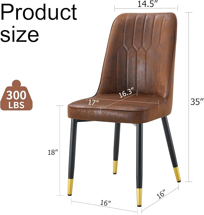 Dining Chairs Set of 6，Modern Dining Chairs, Equipped with Suede Nap Backrest Cushions and Metal Legs, Suitable for Restaurants, Kitchens, and Dining Room Chairs