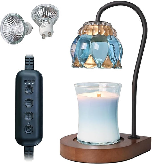 Candle Warmer Lamp Christmas Gifts - Birthday Gifts for Women Mom, Compatible with All Jar Candles, Wax Melt for Candle Home Decor, Modern Farmhouse Decor, Candle Warmer Timer SkyBlue