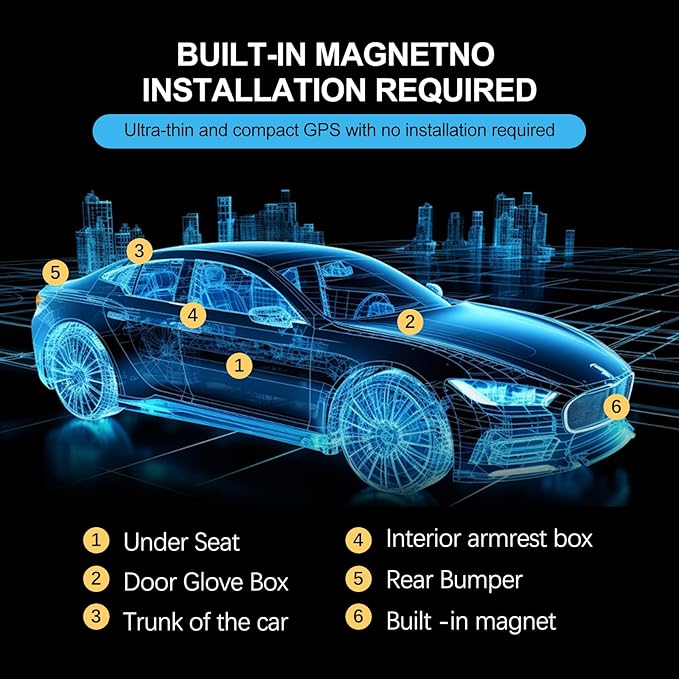 Mini GPS Tracker for Vehicles,Car GPS Tracker Portable Real Time Hidden GPS Tracking Device, Global Coverage Location for,Kids,Dogs. No Subscription Required/No Monthly Fee/No SIM Card Required1