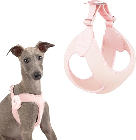 Ultra Comfortable Dog Harness Adjustable Soft Dog Vest, Alloy Buckle Closure Lightweight Stretchy Puppy Harness Step in for Small Sized Dogs Walking Training (Blush Pink, XL 21.7-23.6")