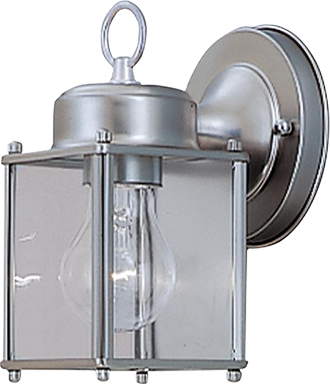DESIGNERS FOUNTAIN Preston Outdoor Light Fixture, 8 Inch Exterior Wall Lantern Sconce for Front Door, Patio and Porch, Pewter, 1161-PW
