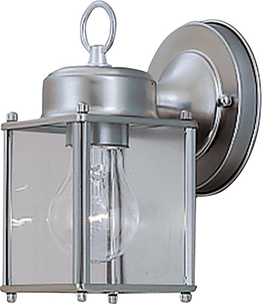 DESIGNERS FOUNTAIN Preston Outdoor Light Fixture, 8 Inch Exterior Wall Lantern Sconce for Front Door, Patio and Porch, Pewter, 1161-PW