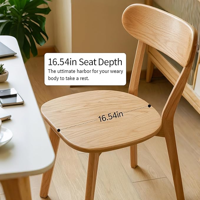 Kitchen Chairs Set of 6 - FAS-Grade North American Oak,Solid Wood Dining Chairs Suitable for Restaurants,Kitchens,Offices,Home or Commercial Use,Sturdy 400 lbs Capacity