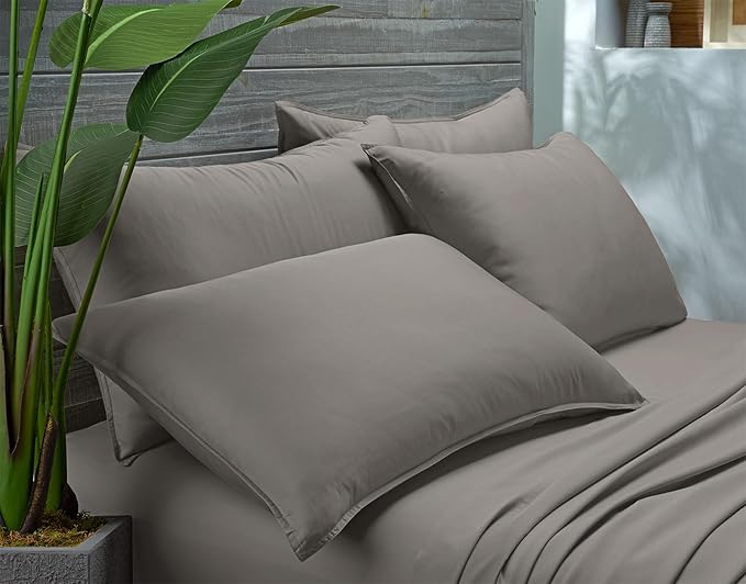 Pure Bamboo California King Sheets, Genuine 100% Organic Viscose Derived from Bamboo Bed Sheet Set, Soft & Cooling, Double Stitching, 2 Year Quality Promise (California King, Graphite)