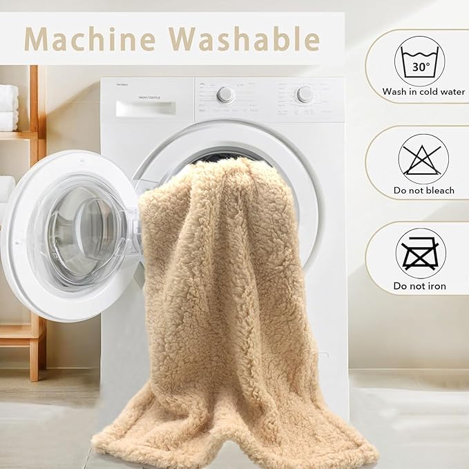 1 Pack 3 Dog Blanket Calming Blankets Fluffy Premium Fleece Puppy Soft Sherpa Pet Blanket for Dog Puppy Cat Beige,Large (40" x30’’)