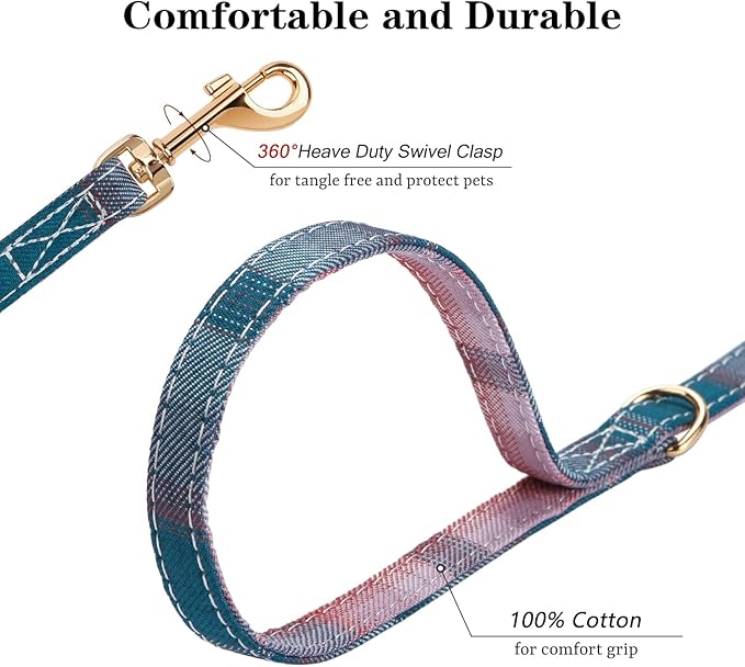 CHEDE No Pull Plain Pattern Dog Harness - Lightweight & Soft, Adjustable Small Dog Harness & Leash Set, Suitable for Puppy & Medium-Sized Dog