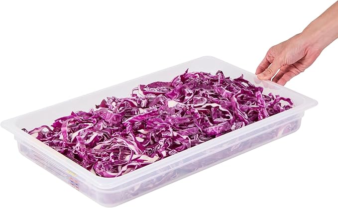 Restaurantware Food Pans Pack of 10 Plastic Rectangle Food Containers Full Size with Traceability Label, Storage Containers Dishwashable Hot Cold Friendly for Restaurants Buffet Commercial Use