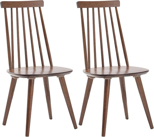 DUHOME Dining Chairs Set of 2 Wood Dining Room Chair Brown Spindle Side Kitchen Room Country Farmhouse Chairs Walnut