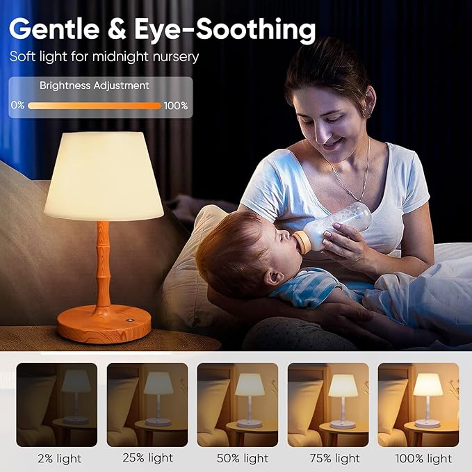 Adjustable Outdoor Lights Powered by Battery, Suitable for Offices and bedrooms, Children's Sleep, Courtyard Camping Restaurant LED Night Lights, Rechargeable Battery Driven Lights (Yellow)