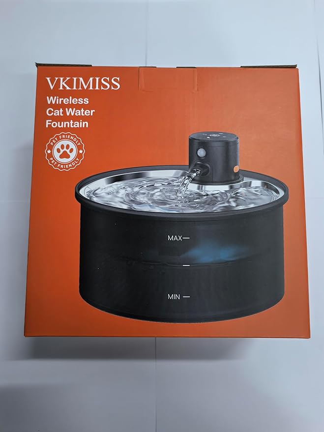 Wireless Cat Water Fountain Cordless: Battery Operated Cat Fountain - 108oz/3.2L Automatic Pet Water Dispenser Rechargeable Drinking Fountains for Cats Indoor with Motion Sensor Multiple Cats and Dogs