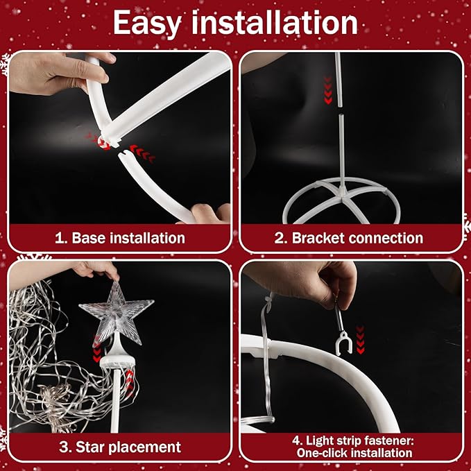 6FT LED Outdoor Christmas Tree Lights, 2025 Smart Christmas Cone Tree with App & USB Control, Remote Timer, Music Sync, Waterproof for Outside Porch Yard Xmas Decorations