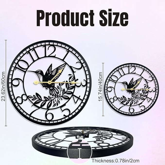 Big Wall Clock - Wall Clocks for Living Room Decor, Quiet and No Ticking Suitable for Wall Decor, Living Room Decoration, Kitchen Decoration