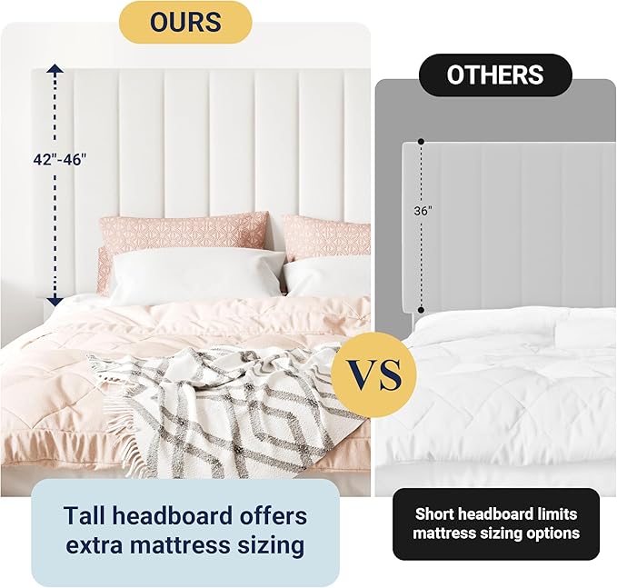 Allewie King Size Storage Bed Frame, Vertical Channel Tufted Adjustable Headboard, Velvet Upholstered Platform Bed with 4 Oversized Underbed Drawers, Wooden Slats Support, No Box Spring Needed, White