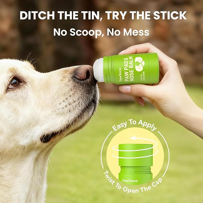 Lick-Safe Dog Paw & Nose Balm Stick with Coconut Oil | All-Natural Moisturizer & Soother for Dry, Cracked Snout & Pads | Nose Butter for Frenchies | Cream & Wax for Horse Hoof, 1.3 oz (36g)
