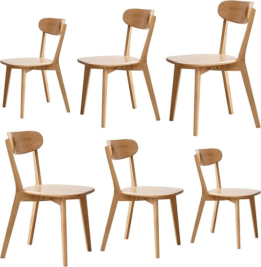 Kitchen Chairs Set of 6 - FAS-Grade North American Oak,Solid Wood Dining Chairs Suitable for Restaurants,Kitchens,Offices,Home or Commercial Use,Sturdy 400 lbs Capacity
