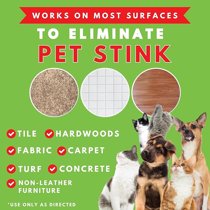 Show Out Odor Control & Urine Smell Remover - Eliminates Odors from Dog, Pet, Horse, Cat, Trailers, Carpet and Homes - Makes 2.5 Gallons of Spray. Pee Odor Destroyer, Eliminator & Enzyme Cleaner