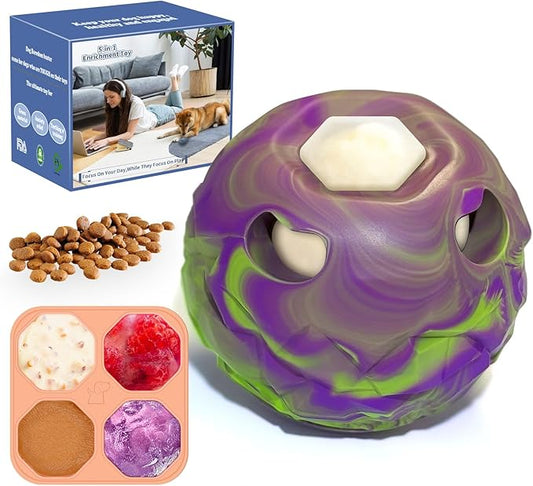 Dog Toys, DIY Frozen Dog Treats to Keep Dogs Busy, Interactive Treat Dispensing Dog Toy Puzzle, Interactive Chew Toys for Power Chewer, Easy to Clean, for Medium to Large Dogs 30-85lbs