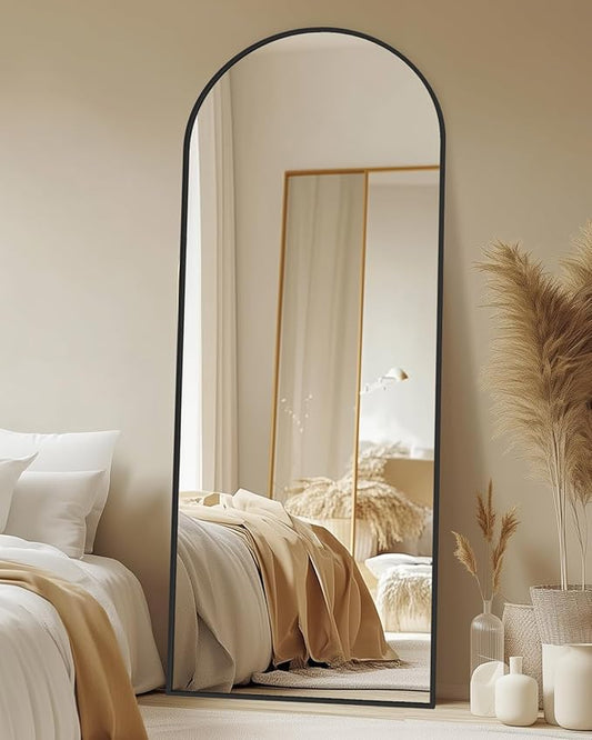 Floor Mirror, 68"×26" Full Length Mirror with Stand for Bedroom Living Room, Black