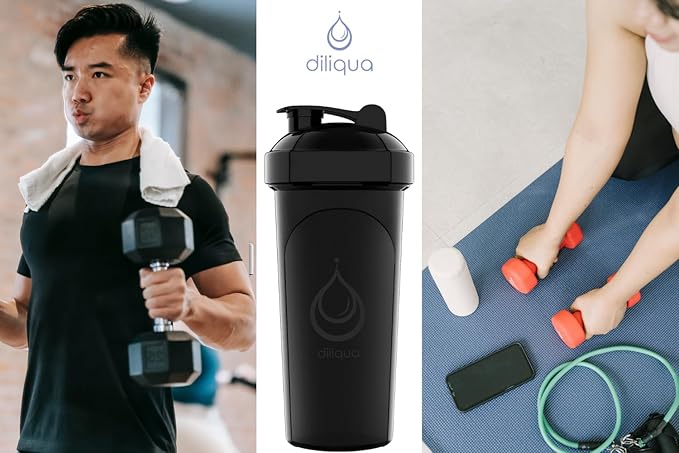 1 PACK, 24 oz Shaker Bottle with Powerful Wire Whisks for Protein Mixes | Leakproof Blender Shaker Bottle (Black)| BPA-Free & Dishwasher Safe | Shaker Cup for Protein Shakes