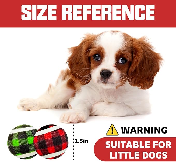 X-Small Dog Tennis Balls Dog Toys Ball 1.5" Pack of 12, Fit Ball Launchers,Christmas Dog Toys
