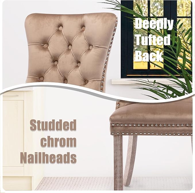 SoarFlash Kitchen Table and Chairs for 2, 24" Dining Table Set for 2 with Velvet Upholstered Chairs, 3 Piece Round Kitchen Table Set, Dining Room Table Set for Small Space, Apartment