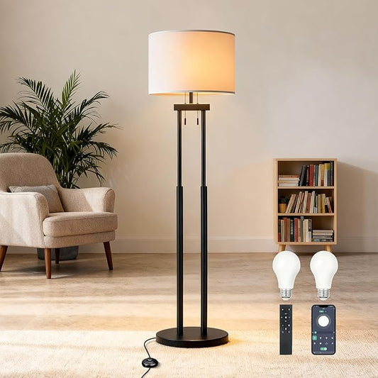 Dimmable Floor Lamps,Reading Floor Lamp, Standing Lamp, Tall Lamp, Floor Lamps for Living Room, Floor Lamp with Remote & App Control, 2 Bulbs(Included)