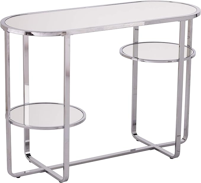 SEI Furniture Maxina Console Table, Polished Chrome
